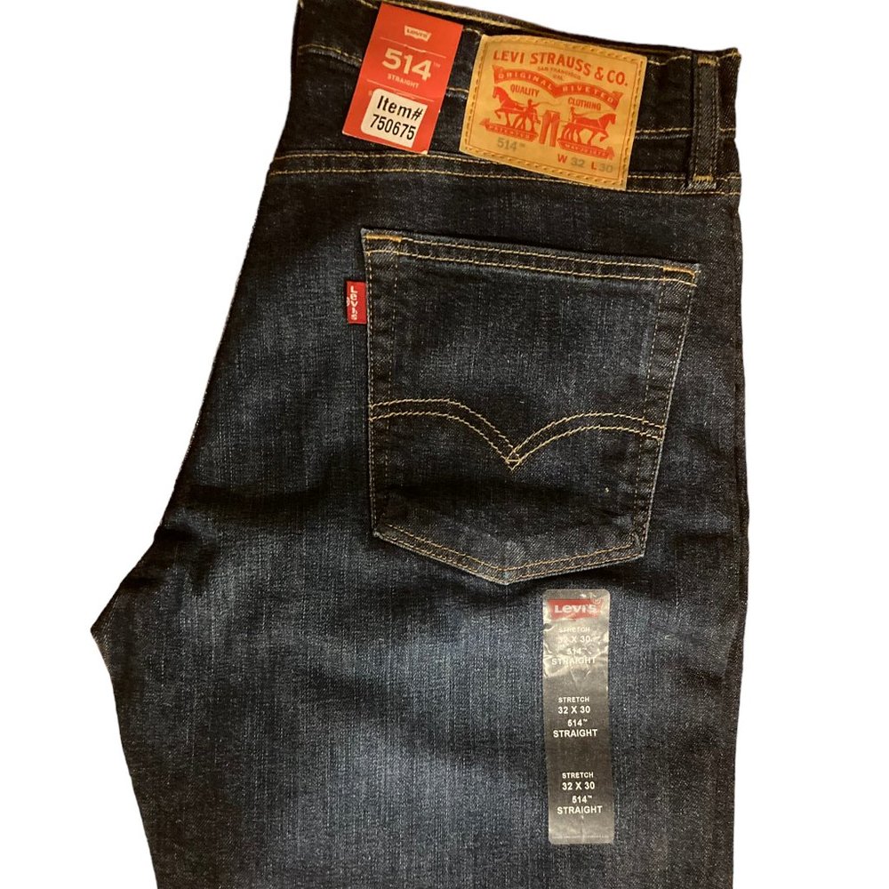 Levi's 514 Stretch Fit Straight Leg Mens Blue Denim Jeans